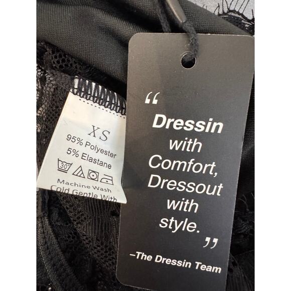 NEW DR DRESSIN Black Floral Laced Up Adjustable Strap Bralette Corset Size XS - Picture 5 of 6